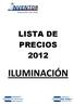 LISTA DE PRECIOS 2012 ILUMINACIÓN