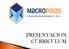 PRESENTACION CURRICULUM