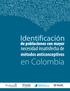 Identificación. necesidad insatisfecha de. métodos anticonceptivos en Colombia. de poblaciones con mayor