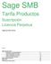 Sage SMB. Tarifa Productos. Suscripción Licencia Perpetua. Vigencia 04/01/2016. Índice