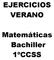 EJERCICIOS VERANO. Matemáticas Bachiller 1ºCCSS