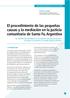 El procedimiento de las pequeñas causas y la mediación en la justicia comunitaria de Santa Fe, Argentina