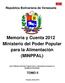 Memoria y Cuenta 2012 Ministerio del Poder Popular para la Alimentación (MINPPAL)