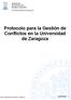Protocolo para la Gestión de Conflictos en la Universidad de Zaragoza