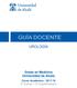 Grado en Medicina Universidad de Alcalá Curso Académico / º Curso 2º Cuatrimestre