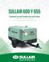 SULLAIR 600 y 655 Compresor de Aire Portátil con motor Diesel