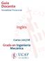 Guía Docente Modalidad Presencial. Inglés. Grado en Ingeniería Mecánica. Curso 2017/18