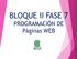 BLOQUE II FASE 7 PROGRAMACIÓN DE Páginas WEB