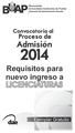 2014 Requisitos para nuevo ingreso a
