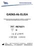 GAD65-Ab ELISA. Enzimoinmunoensayo para la detección cualitativa y cuantitativa de anticuerpos contra GAD65 humana en el suero humano.