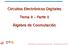 Circuitos Electrónicos Digitales. Tema II Parte II. Álgebra de Conmutación