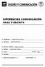 DIFERENCIAS COMUNICACIÓN ORAL Y ESCRITA