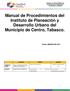 Manual de Procedimientos del Instituto de Planeación y Desarrollo Urbano del Municipio de Centro, Tabasco.