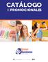 CATÁLOGO. de PROMOCIONALES.