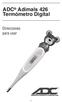 ADC Adimals 426 Termómetro Digital. Direcciones para usar