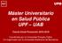 Máster Universitario en Salud Pública UPF UAB Tutoría Inicial Promoción