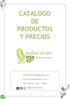 CATÁLOGO DE PRODUCTOS Y PRECIOS