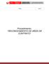 Procedimiento: RECONOCIMIENTO DE AÑOS DE CONTRATO