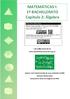 MATEMÁTICAS I: 1º BACHILLERATO Capítulo 2: Álgebra