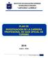 PLAN DE INVESTIGACIÓN DE LA CARRERA PROFESIONAL DE GUIA OFICIAL DE TURISMO