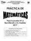 PRÁCTICA DE. Para la prueba N.2 Bachillerato a tu medida Recomendaciones para realizar la práctica