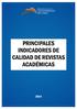 PRINCIPALES INDICADORES DE CALIDAD DE REVISTAS ACADÉMICAS