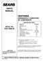 PARTS MANUAL PERMANENTLY LUBRICATED AIR COMPRESSOR MODEL NO Sears, Roebuck and Co., Hoffman Estates, IL U.S.A. SPECIFICATION CHART