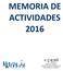 MEMORIA DE ACTIVIDADES 2016