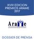 XVIII EDICIÓN PREMIOS ARAME 2017