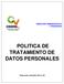 POLITICA DE TRATAMIENTO DE DATOS PERSONALES