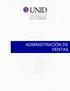 ADMINISTRACIÓN DE VENTAS