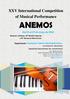 ANEMOS. XXV International Competition of Musical Performance. Del 25 al 27 de mayo de Organización: Fundación Valerio Marchitelli Onlus -
