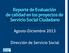 Reporte de Evaluación de calidad en los proyectos de Servicio Social Ciudadano