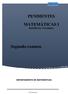 Preparación del segundo examen de recuperación de MATEMÁTICAS I DE 2º BACHILLERATO Curso Segundo examen DEPARTAMENTO DE MATEMÁTICAS
