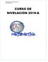 DEPARTAMENTO DE MATEMATICAS PREPARATORIA 13 CURSO DE NIVELACIÓN 2018-A