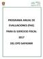 PROGRAMA ANUAL DE EVALUACIONES (PAE) PARA EL EJERCICIO FISCAL DEL OPD SAPASNIR