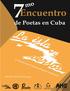 7 mo Encuentro de Poetas en Cuba La Isla en Versos. Convocatoria