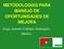 METODOLOGÍAS PARA MANEJO DE OPORTUNIDADES DE MEJORA. Jorge Antonio Cubides Amézquita Médico