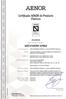 Certificado AENOR de Producto