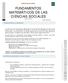 FUNDAMENTOS MATEMÁTICOS DE LAS CIENCIAS SOCIALES