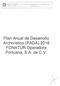 Plan Anual de Desarrollo Archivístico (PADA) FONATUR Operadora Portuaria, S.A. de C.V.