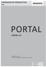 PORTAL CATÁLOGO DE PRODUCTOS PORTAL CS PVC. Catálogo de productos: PORTAL CS Herraje para correderas con perfiles de PVC.