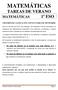 MATEMÁTICAS TAREAS DE VERANO