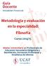 Metodología y evaluación en la especialidad: Filosofía