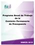 Programa Anual de Trabajo de la Comisión Permanente de Presupuesto