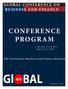GLOBAL CONFERENCE ON BUSINESS AND FINANCE CONFERENCE PROGRAM