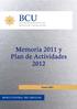 Memoria 2011 y Plan de Actividades 2012