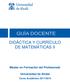 DIDÁCTICA Y CURRÍCULO DE MATEMÁTICAS II. Máster en Formación del Profesorado. Universidad de Alcalá