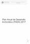 Plan Anual de Desarrollo Archivístico (PADA) 201 7