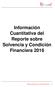 Información Cuantitativa del Reporte sobre Solvencia y Condición Financiera 2016